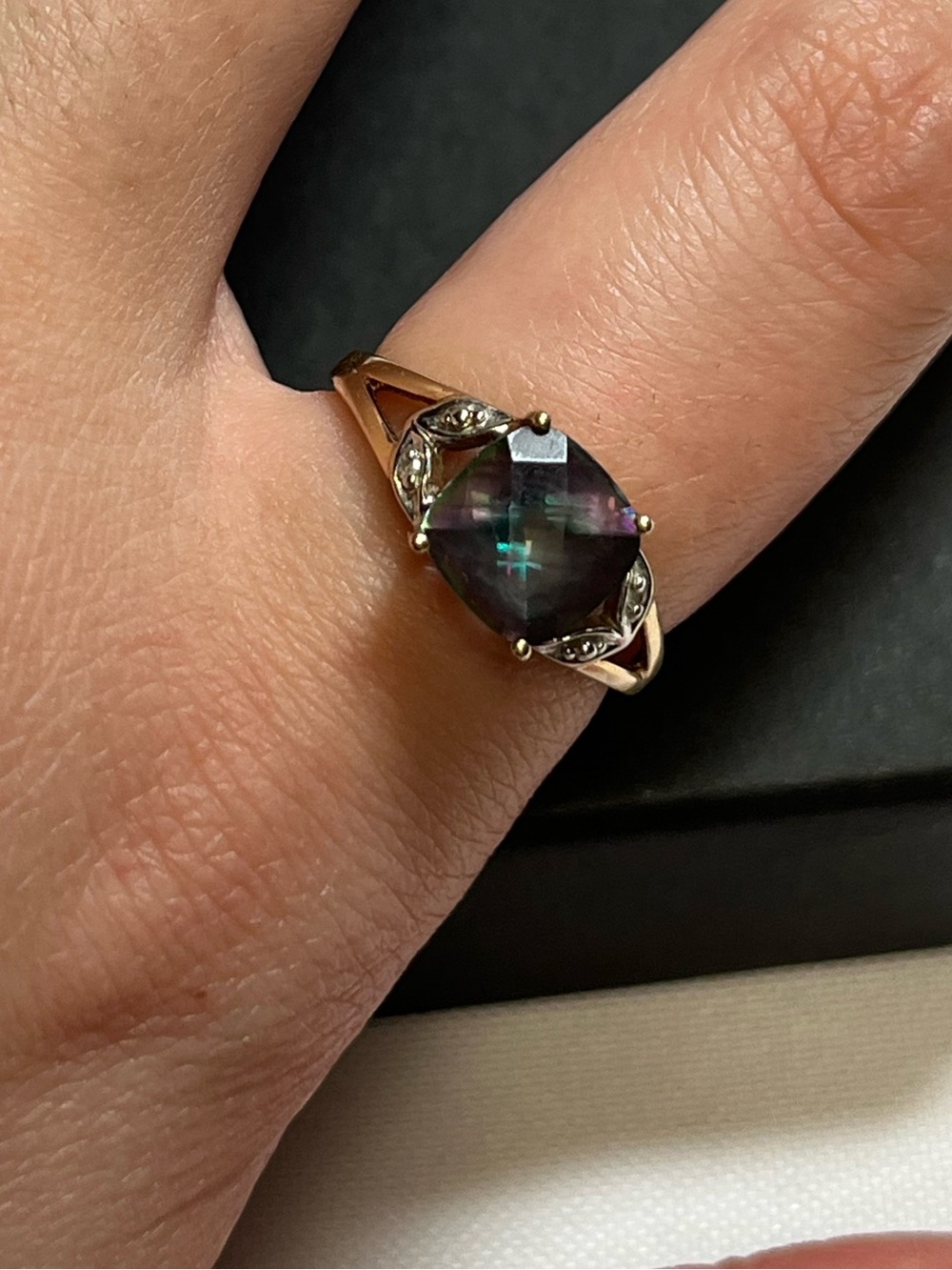 10k mystic topaz gold ring